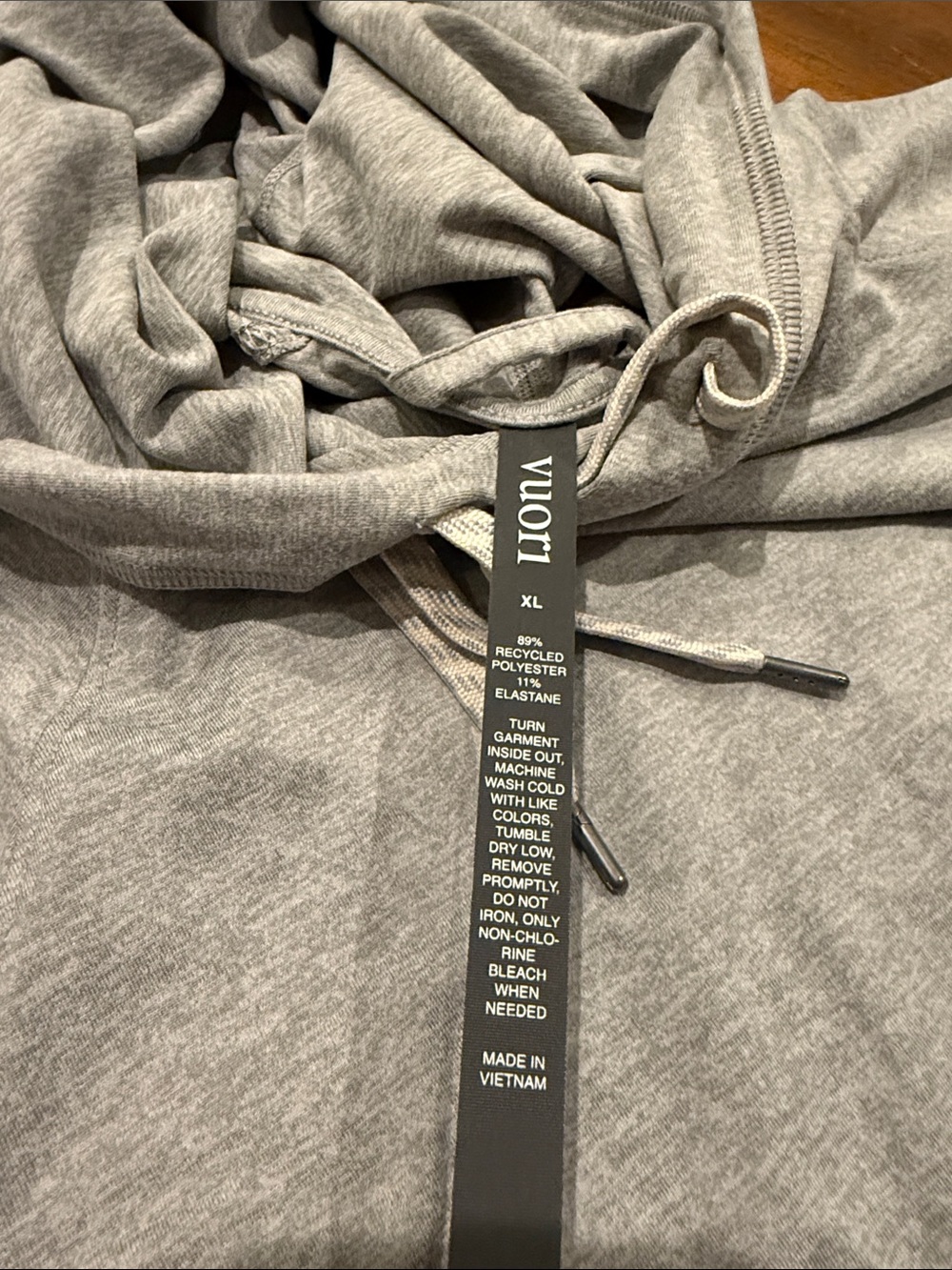 Vuori Light Gray Men's Hooded Pullover - Picture 4 of 4